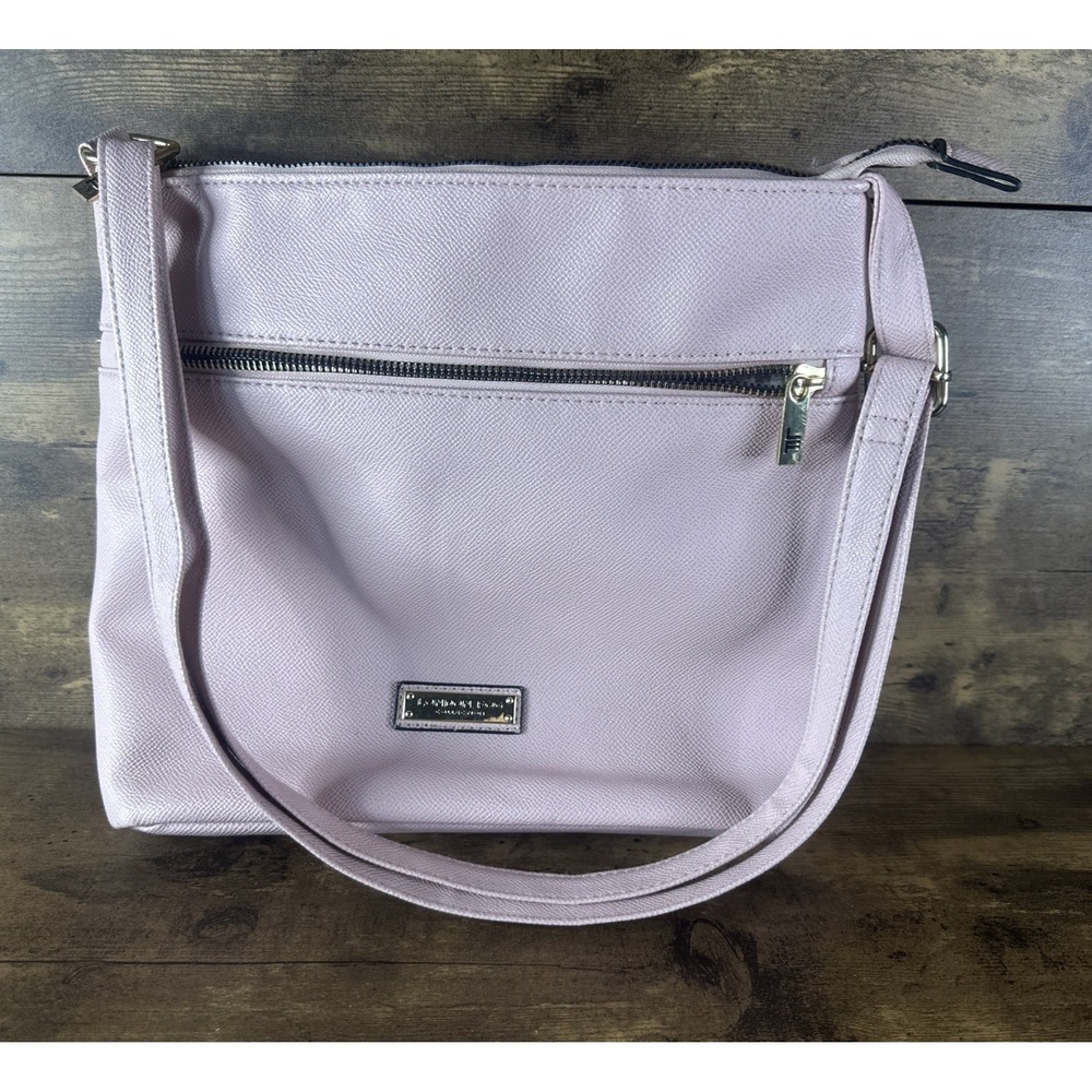 London Fog 100th Anniversary Pink Caviar Crossbody Wallet Clean Fast Shipping View 6
